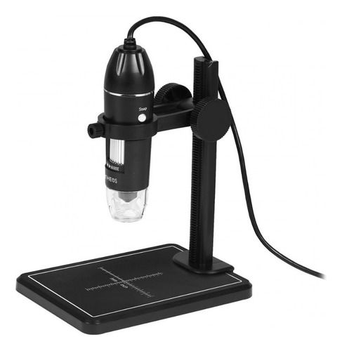 Microscopio Digital 1000x Luces Led Usb Color Negro