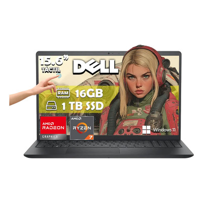 Laptop Dell Dc15255 Amd Ryzen 7 7730u 16gb Ram 1tb Ssd Touch Negro | Meses sin interés