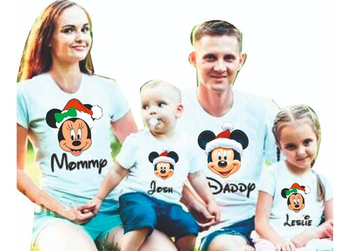 Camisetas Navidad Navideñas Mickey Mouse Minnie  Blx1und