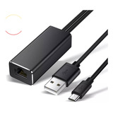 Cabo Adaptador Ethernet Lan Micro Usb 2.0 Para Chromecast