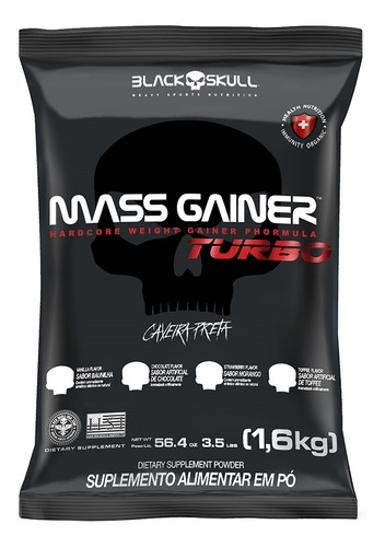 Hipercalorico Mass Gainer Turbo Refil - 1,6kg - Black Skull Sabor Toffee
