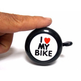 Buzina I Love My Bike Campainha Trim Trim Para Bicicleta Cor Preto