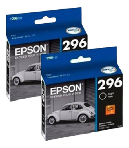 Kit De 2 Cartucho Tinta Epson T296 Negro T296120 Orig Xp231