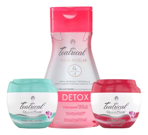 Pack Teatrical Agua Micelar+ Crema Humectante+ Antiarruga