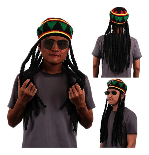 Touca Gorro Peruca Reggae Bob Marley Rastafari Dreadlocks 