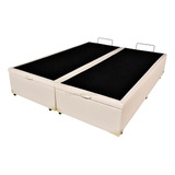 Cama Box Baú Queen Size 158x198  Reforçada C/ Blindagem Cor Corino Bege