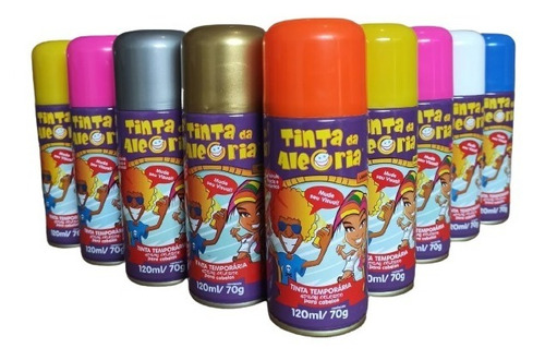 Tinta Spray Para Cabelo Carnaval Festa Varias Cores