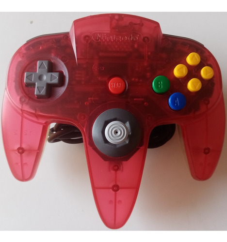 Control Nintendo 64 Original Transparente Rojo