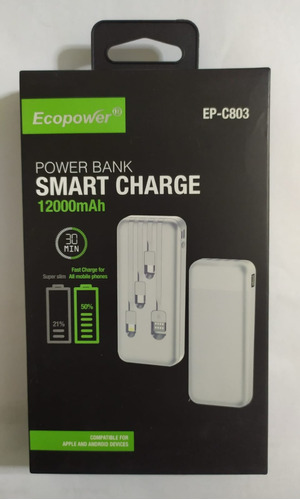 Power Bank Ecopower 12000 Mah - Carga Rapida