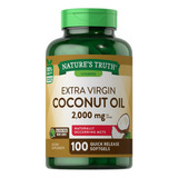 Aceite De Coco Extra Virgen 2.000 Mg - 100 Cápsulas Blandas