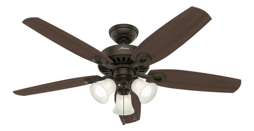 Ventilador De Techo Hunter Builder Plus Bronce Con 5 Aspas Color  Brazilian Cherry Y Harvest Mahogany, 52  De Diámetro 120 v