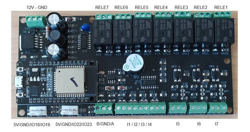 Tarjeta Iot Esp32 Con 7 Reles Y 7 Entradas +