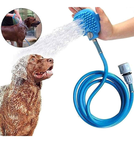 Mangueira Com Luva Massageadora Para Banho Pet Cães Cachorro