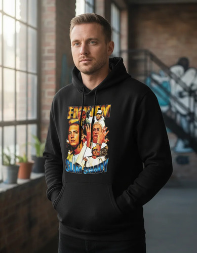 Sudadera Con Gorro Cantante Eminem Rap Rapeando To28