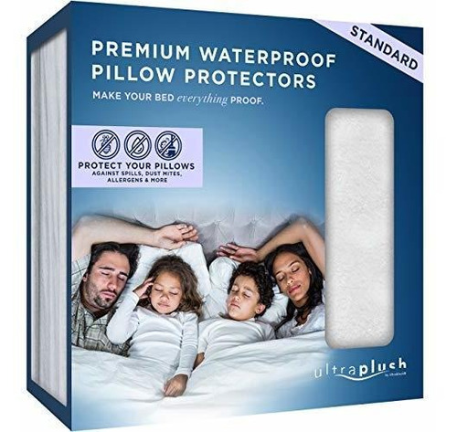 Fundas De Almohada Ultrablock De Color Blanco Impermeables 