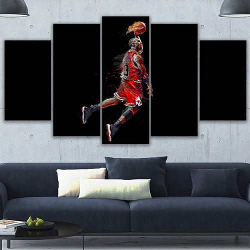 5 Cuadros Decorativos Slam Dunk Jordan Artistico 150x84cm 