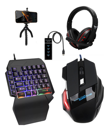 Mobilador Completo Teclado One Hand Mouse X7 Hub 3.0 Tipo C