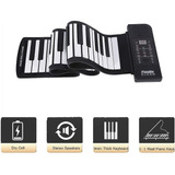 Piano Enrollable Portátil De 61 Teclas, Teclado De Música Di