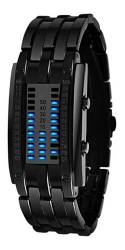 Reloj Led Binario Digital Hombre Mujer Acero Inoxidable