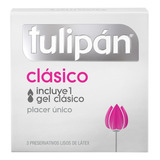 Tulipán Preservativos De Látex Clásico Lubricante Caja X3