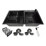 Cuba Gourmet Dupla Aço Inox Preta 78x43cm Cub-009