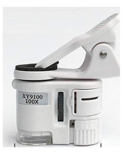 Lupa Microscopio Lente Clip Celular Smartphone 100x Led Uv 