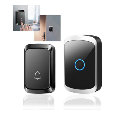 Luckilym Timbre Inalámbrico Impermeable Con Luz Led 1 Transmiso 1 Rec Alcance 300 Metros para Casa Oficina Negocio Fácil Instalación sin Cables 60 Tonos Melodías y Ajuste de Volumen | Envío gratis