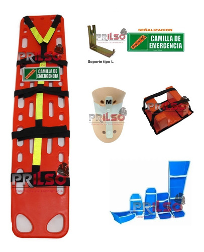 Camilla Emergencia Férula Inmovilizador Cabeza Kit Férulas