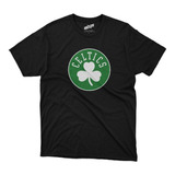 Remera Basket Nba Boston Celtics Negra Logo Completo