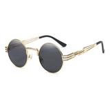 Dollger Gafas De Sol Redondas Gafas Steampunk Negras Gafas