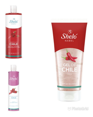 Shampoo De Chile, Acondicionador Y Gel De Chile Shelo Nabel 