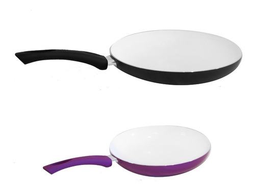 Sarten Ceramica 22cm Antiadherente Violeta Mango Silicona