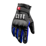 Guantes City Moto Softshell Termico Tactil Resiste Azul Top