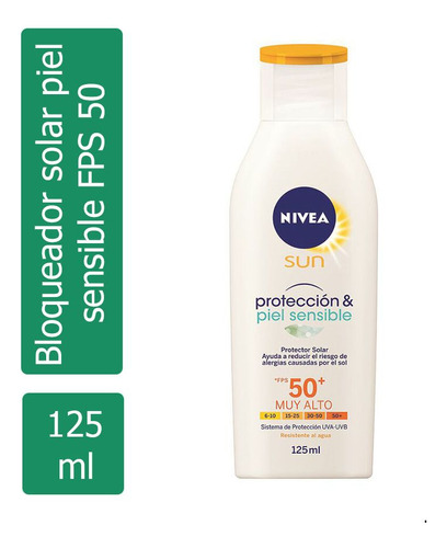 Nivea Sun Bloqueador Solar Piel Sensible Fps 50 Frasco Con 1