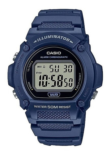 Reloj Casio W-219h Resist Agua Pila 7 Años Original Garantía