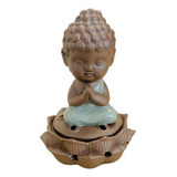 Porta Incienso En Cono - Buda Meditación Azul