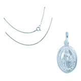 Cadena Y Dije Virgen Milagrosa #3 Plata L925 Laniajoyeros