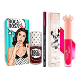 Kit Lip Tint Boca Rosa, Lápis Labial E Gloss Bruna Tavares