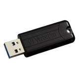 Pendrive Verbatim Pinstripe 256 Gb Usb 3.0 Pen 256gb 49320 Color Negro