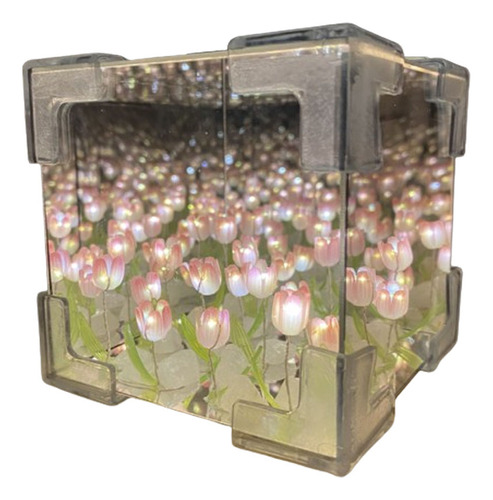 Cubo De Luces Con Tulipán Para Dormitorio, Salón, Escritorio