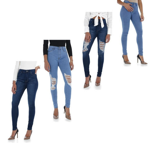 Jeans Dama Mujer Corte Colombiano Pack 3 Piezas