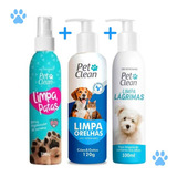 Kit Limpa Patinhas + Ouvidos + Lágrimas Pet Clean Cães Gatos