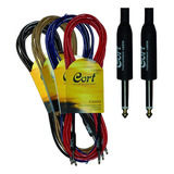 Cable Guitarra O Bajo Plug 5 Metros Cort Ca525 Color Rojo