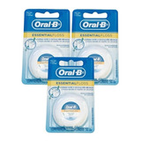 Kit De 3 Hilos Dentales Essential Floss Con Cera 50 M Oral B