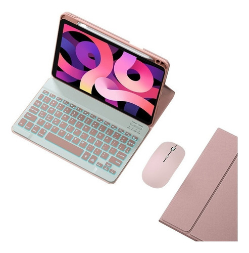 Funda+teclado+mouse Iluminado Para iPad 5/6th/air2 9.7 Inch