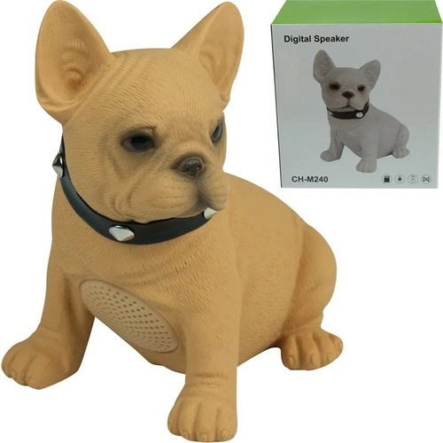 Bocina Bluetooth De Perro Cachorro Bulldog Color Café 