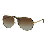 Michael Kors Mk Chelsea Aviator - Lentes De Sol Polarizados. Color Dorado/marrón