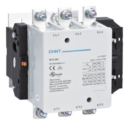 Contactor Nc2, 265a 3p, 132kw, Control 220 Vac Chint