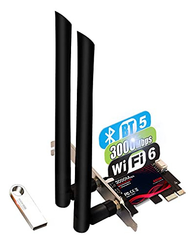 Tarjeta Wifi 6 Pcie Trow Dow 076 3000 Mbps Bluetooth 5.0