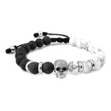 Pulsera Calavera Howlita Volcánica 8mm Iconic Store